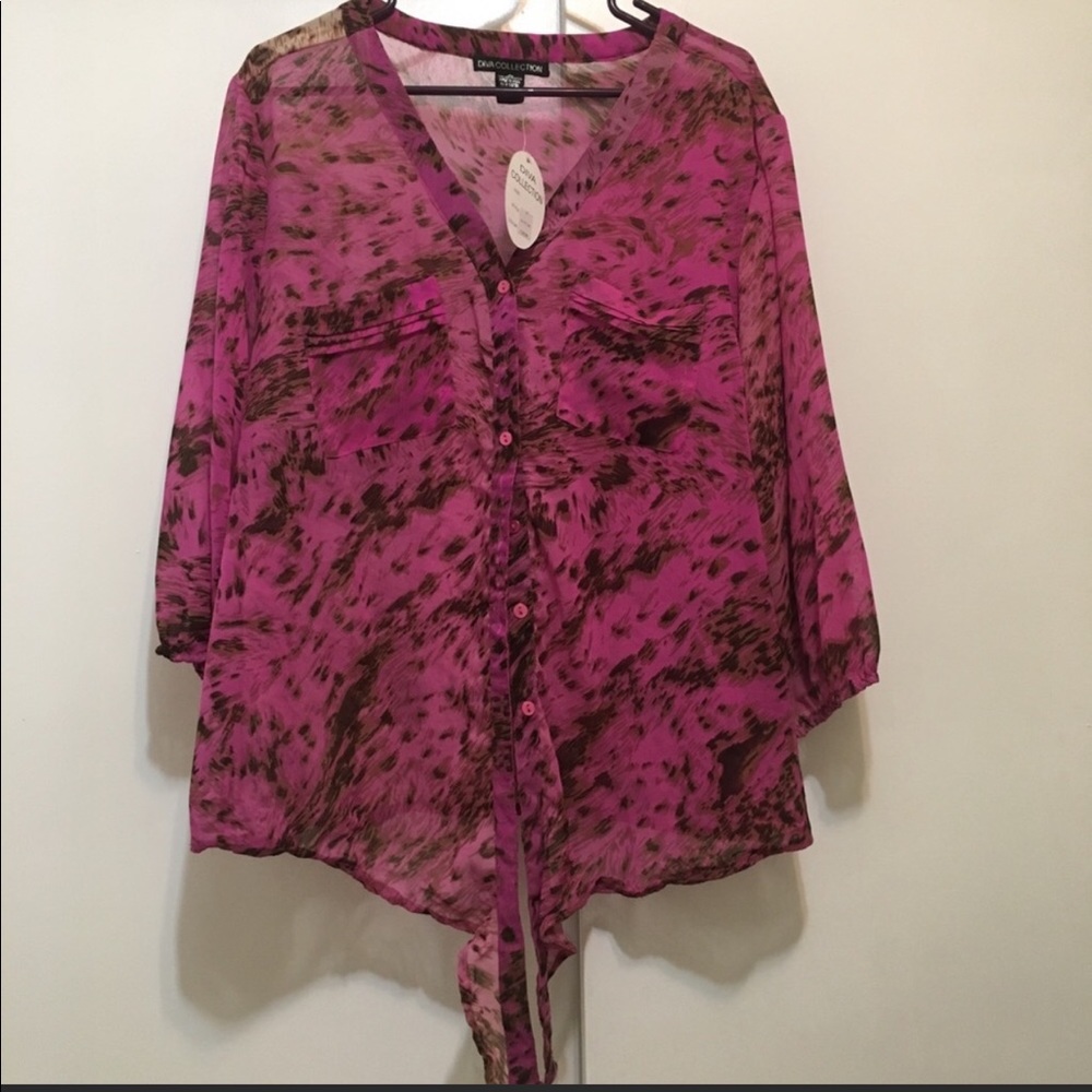 NWT Diva Collection “Tye-Dye” Look Size 3X Blouse